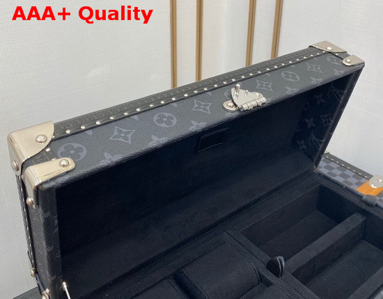 Louis Vuitton Accessories Box Monogram Eclipse Coated Canvas Black Microfiber Lining M44127 Replica