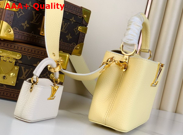 Louis Vuitton Adorable Edition of the Capucines Mini Handbag in Banana Yellow Taurillon Leather M24563 Replica