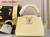 Louis Vuitton Adorable Edition of the Capucines Mini Handbag in Banana Yellow Taurillon Leather M24563 Replica