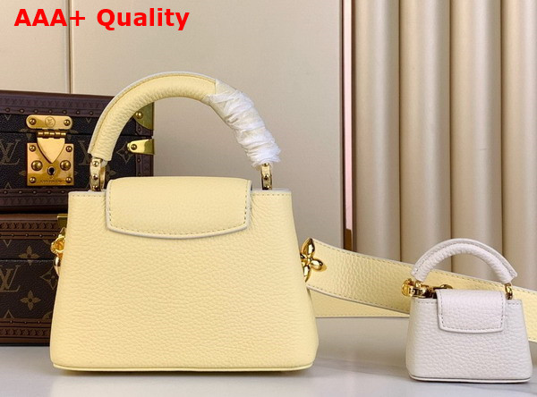 Louis Vuitton Adorable Edition of the Capucines Mini Handbag in Banana Yellow Taurillon Leather M24563 Replica