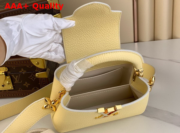 Louis Vuitton Adorable Edition of the Capucines Mini Handbag in Banana Yellow Taurillon Leather M24563 Replica