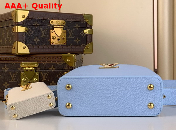 Louis Vuitton Adorable Edition of the Capucines Mini Handbag in Candy Blue Taurillon Leather Replica