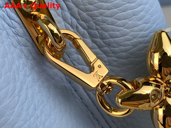 Louis Vuitton Adorable Edition of the Capucines Mini Handbag in Candy Blue Taurillon Leather Replica