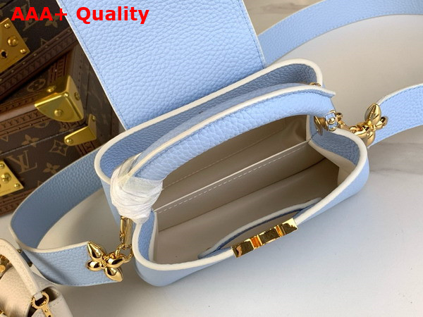 Louis Vuitton Adorable Edition of the Capucines Mini Handbag in Candy Blue Taurillon Leather Replica