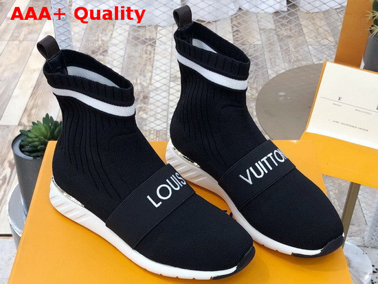 Louis Vuitton Aftergame Sneaker Boot in Black Stretch Textile Replica