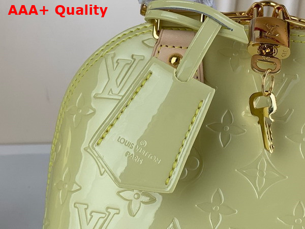 Louis Vuitton Alma BB Bag in Chic and Yellow Monogram Vernis Leather with Natural Cowhide Leather Trim M24063 Replica