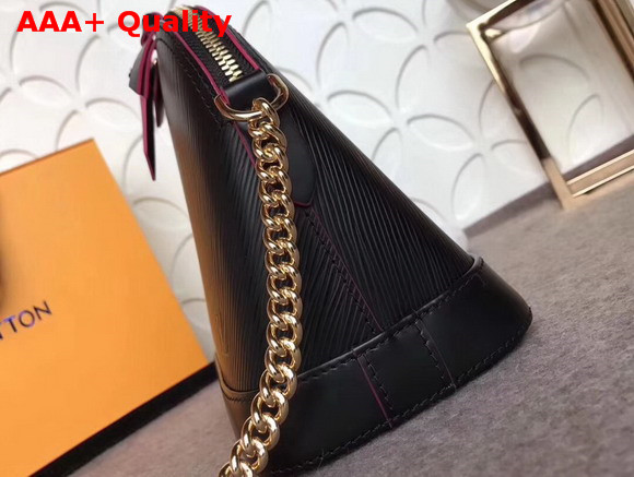 Louis Vuitton Alma BB Black Epi Leather with Fuchsia Lining Replica