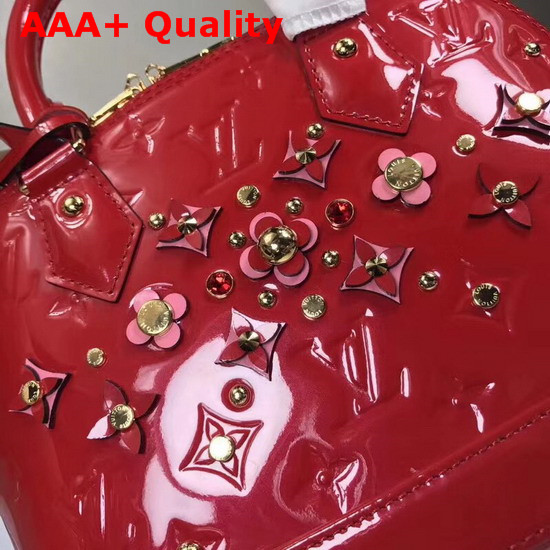 Louis Vuitton Alma BB Cherry Monogram Vernis Leather with Leather Patches and Studs Replica