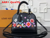 Louis Vuitton Alma BB Epi Black Printed and Embossed Epi Leather with Leather Patches and Studs M54836 Replica