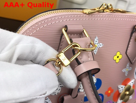 Louis Vuitton Alma BB Epi Pink Printed and Embossed Epi Leather with Leather Patches and Studs M54986 Replica