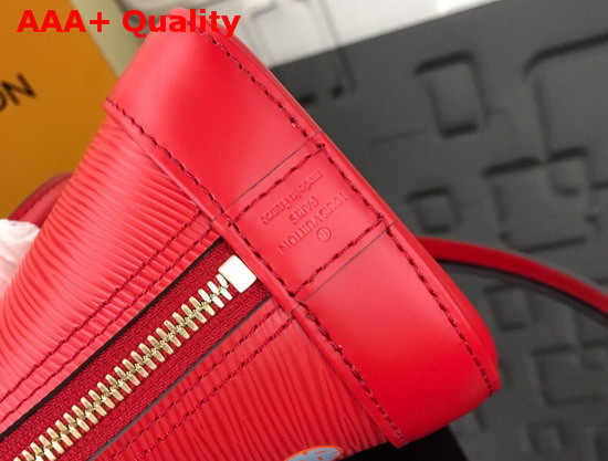 Louis Vuitton Alma BB Epi Red Printed and Embossed Epi Leather with Leather Patches and Studs Replica