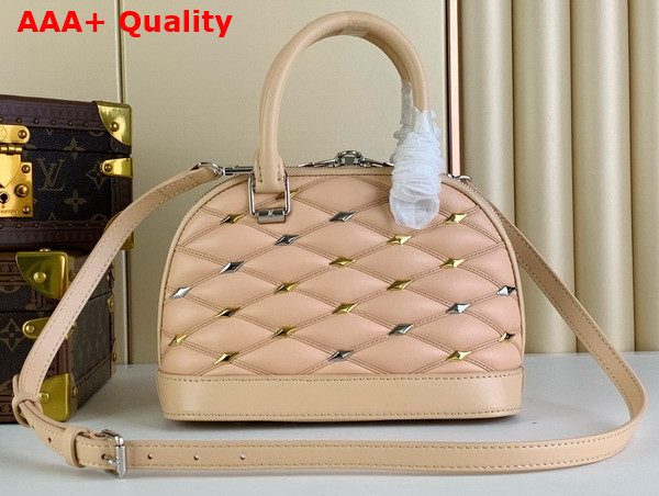 Louis Vuitton Alma BB Handbag in Beige Lambskin with a Diamond Motif M24153 Replica