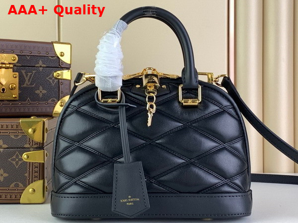 Louis Vuitton Alma BB Handbag in Black Quilted Lambskin Replica