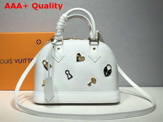 Louis Vuitton Alma BB Love Lock Edition White Epi Leather M52885 Replica