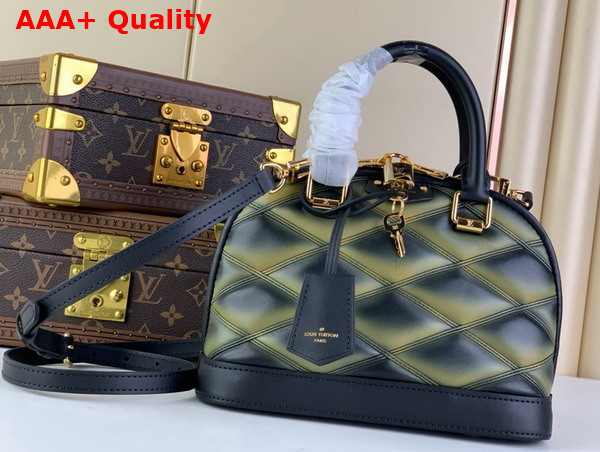 Louis Vuitton Alma BB Malletage Black and Beige Quilted Lambskin with a Sprayed Effect M23576 Replica