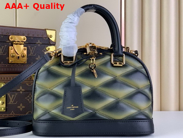 Louis Vuitton Alma BB Malletage Black and Beige Quilted Lambskin with a Sprayed Effect M23576 Replica