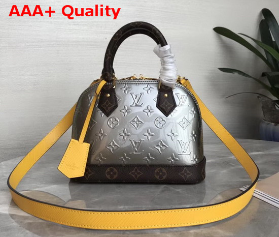 Louis Vuitton Alma BB Metallic Gray Monogram Vernis Patent Leather M44389 Replica