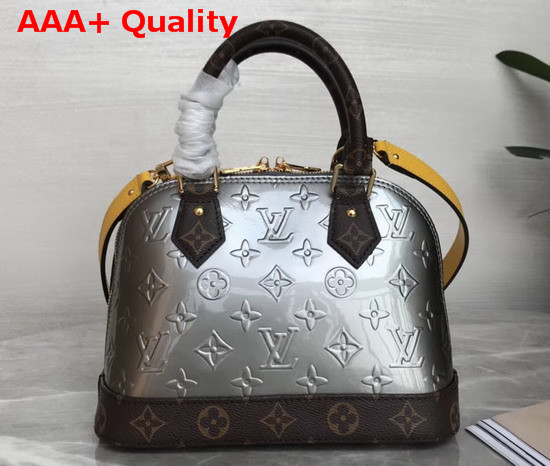 Louis Vuitton Alma BB Metallic Gray Monogram Vernis Patent Leather M44389 Replica