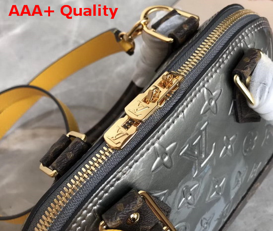 Louis Vuitton Alma BB Metallic Gray Monogram Vernis Patent Leather M44389 Replica