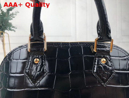 Louis Vuitton Alma BB Noir Shiny Crocodile N90897 Replica