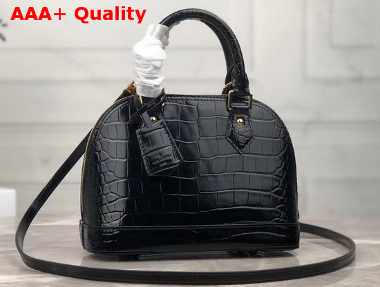 Louis Vuitton Alma BB Noir Shiny Crocodile N90897 Replica