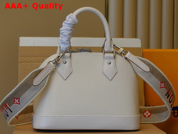 Louis Vuitton Alma BB White Epi Leather with Jacquard Strap Replica