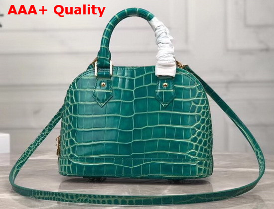 Louis Vuitton Alma BB in Green Alligator Leather Replica