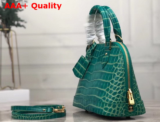 Louis Vuitton Alma BB in Green Alligator Leather Replica