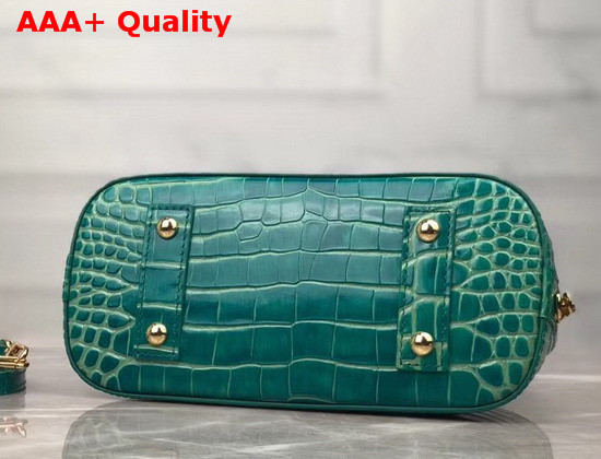 Louis Vuitton Alma BB in Green Alligator Leather Replica