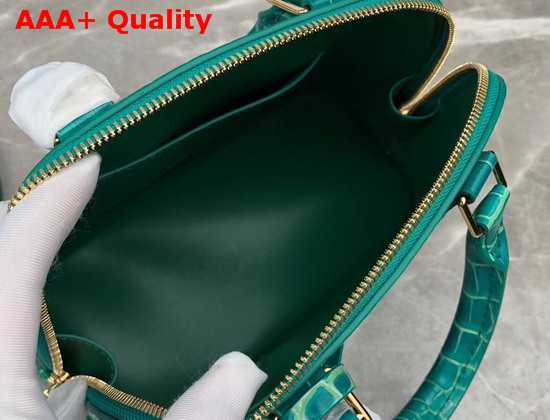 Louis Vuitton Alma BB in Green Alligator Leather Replica