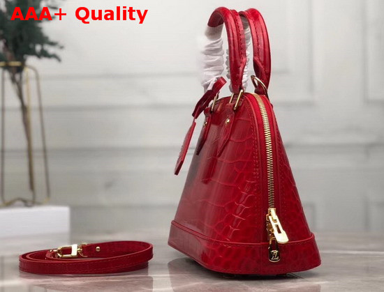 Louis Vuitton Alma BB in Red Alligator Leather Replica