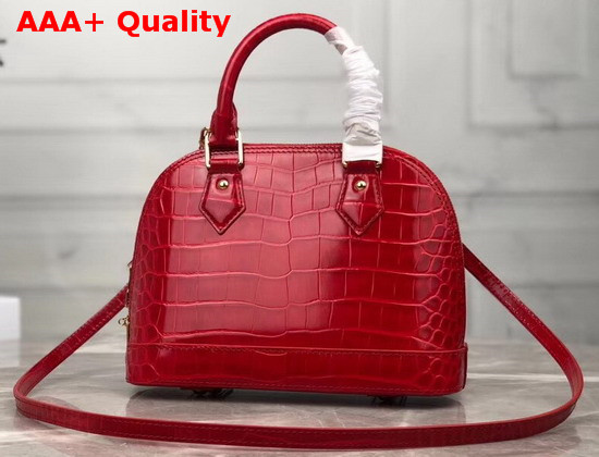 Louis Vuitton Alma BB in Red Alligator Leather Replica