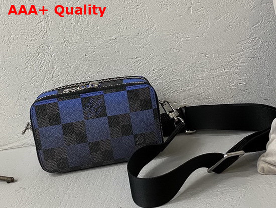 Louis Vuitton Alpha Wearable Wallet Blue Damier Graphite Giant Coated Canvas N60414 Replica