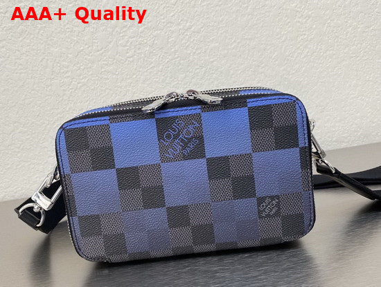 Louis Vuitton Alpha Wearable Wallet Blue Damier Graphite Giant Coated Canvas N60414 Replica