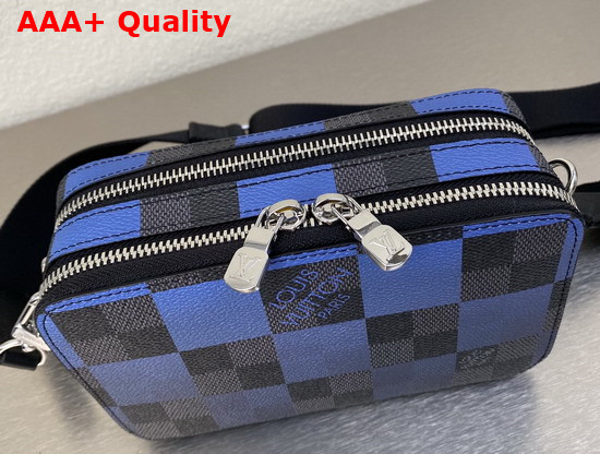 Louis Vuitton Alpha Wearable Wallet Blue Damier Graphite Giant Coated Canvas N60414 Replica