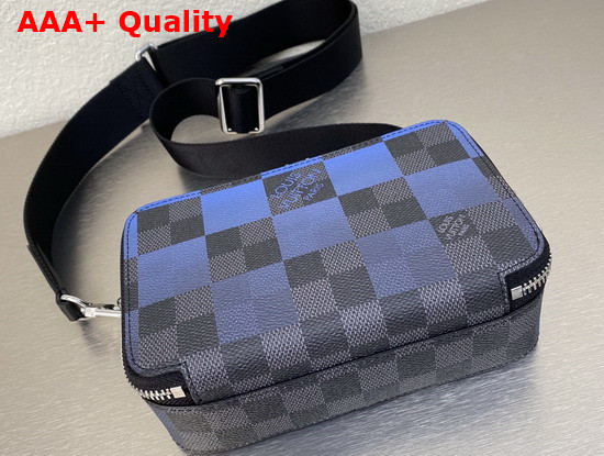 Louis Vuitton Alpha Wearable Wallet Blue Damier Graphite Giant Coated Canvas N60414 Replica