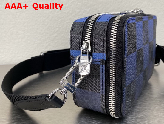 Louis Vuitton Alpha Wearable Wallet Blue Damier Graphite Giant Coated Canvas N60414 Replica