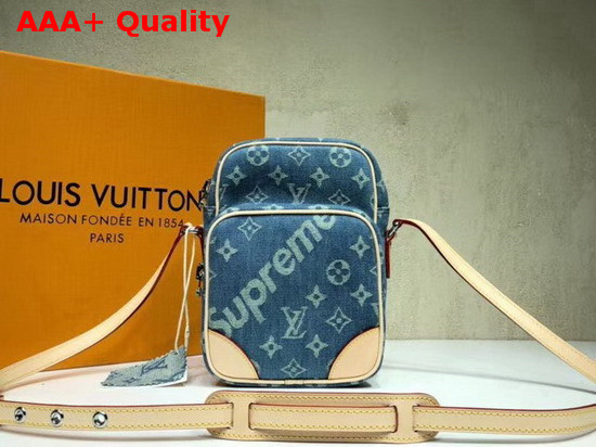 Louis Vuitton Amazon Shoulder Bag in Blue Monogram Denim Replica