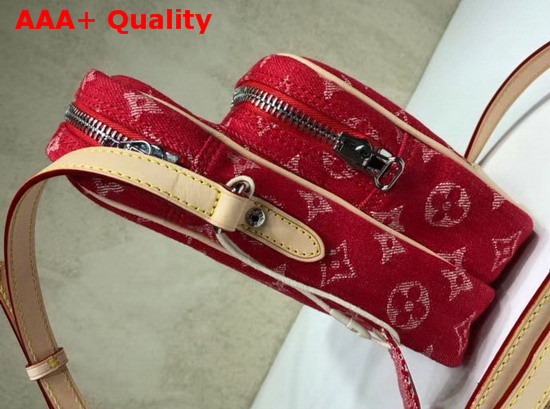 Louis Vuitton Amazon Shoulder Bag in Red Monogram Denim Replica