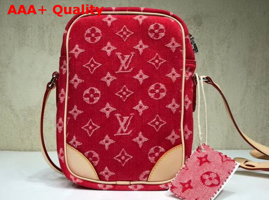 Louis Vuitton Amazon Shoulder Bag in Red Monogram Denim Replica