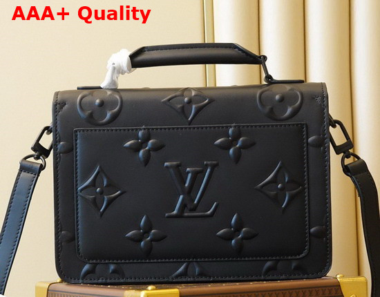 Louis Vuitton Ambassadeur PM Black Leather Debossed with the Monogram Pattern M58711 Replica