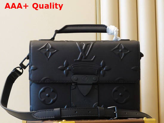 Louis Vuitton Ambassadeur PM Black Leather Debossed with the Monogram Pattern M58711 Replica