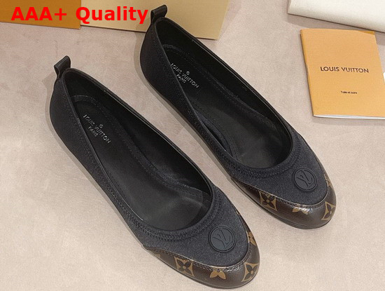 Louis Vuitton Archlight Flat Ballerina Black Technical Satin and Monogram Canvas Replica