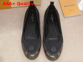 Louis Vuitton Archlight Flat Ballerina Black Technical Satin and Monogram Canvas Replica