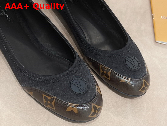 Louis Vuitton Archlight Flat Ballerina Black Technical Satin and Monogram Canvas Replica