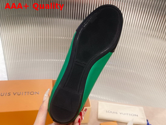 Louis Vuitton Archlight Flat Ballerina Green Technical Satin and Calf Leather Replica