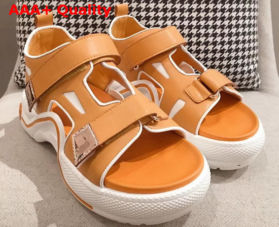 Louis Vuitton Archlight Sandal in Orange Calf Leather Replica