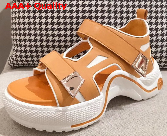 Louis Vuitton Archlight Sandal in Orange Calf Leather Replica