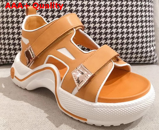 Louis Vuitton Archlight Sandal in Orange Calf Leather Replica