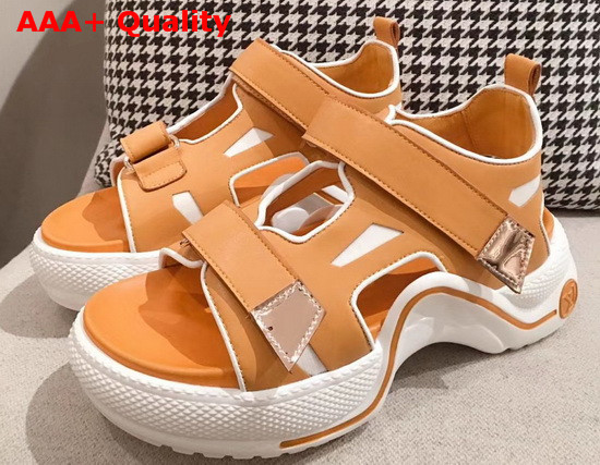 Louis Vuitton Archlight Sandal in Orange Calf Leather Replica